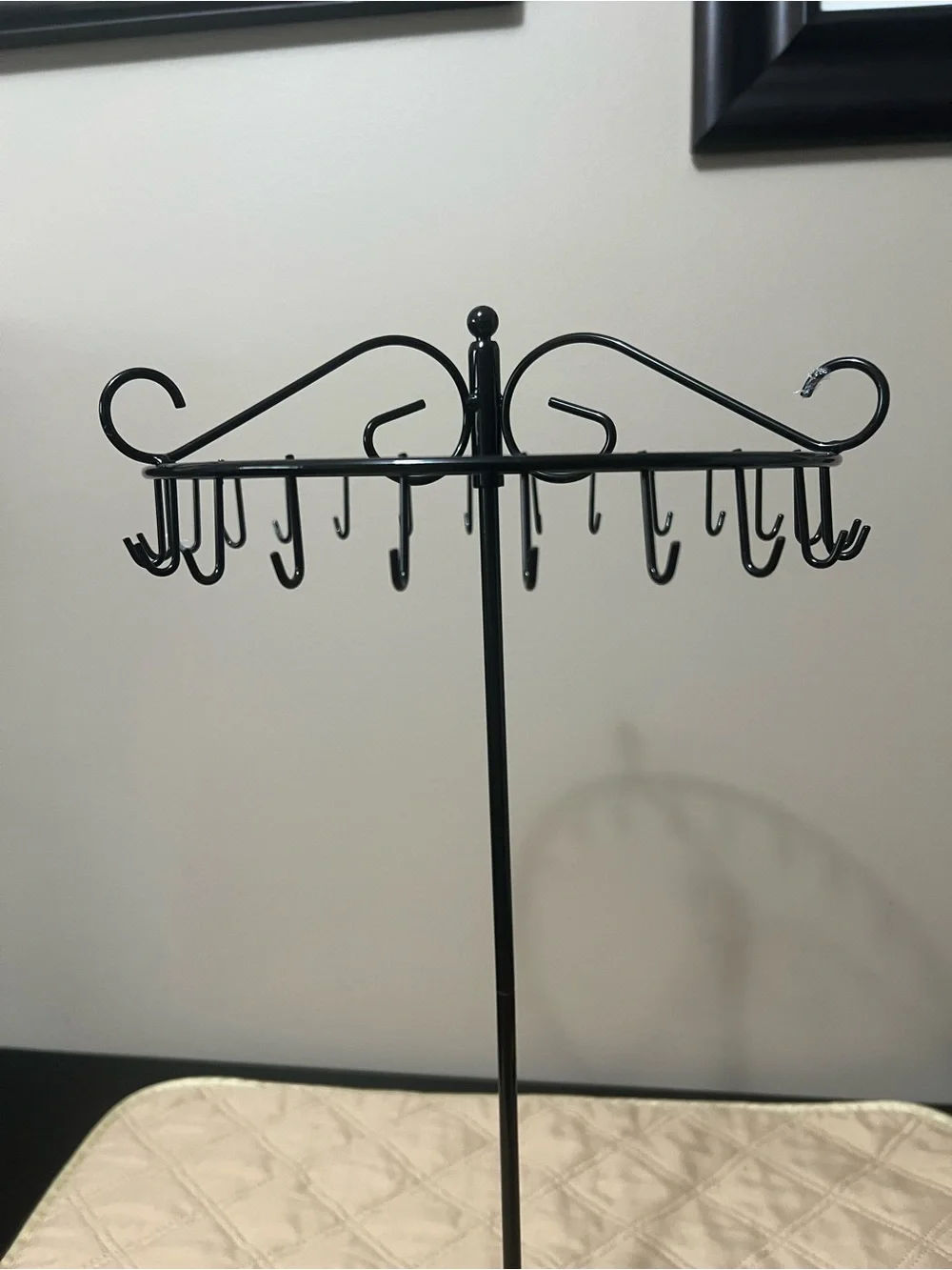 Black Metal Rotating Jewelry Tree Stand - Unbranded